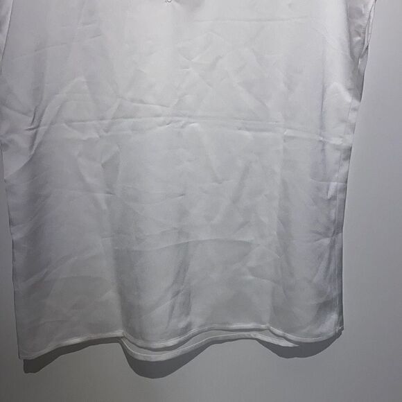 Nordstrom Halogen Women's Sleeveless Open Side Round Neck Satin Top White Size M - Picture 8 of 10